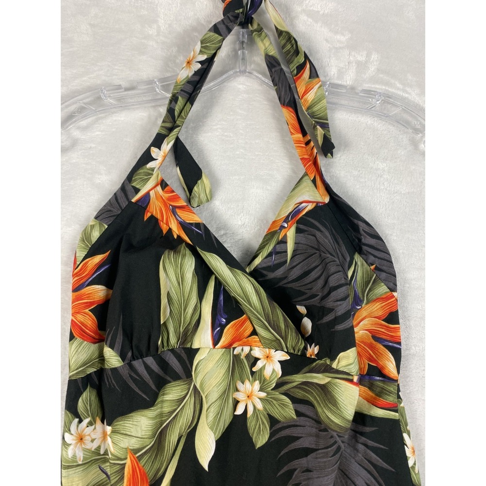 2/$30 Pacific Legend Hawaiian Midi Sun Dress S Tropical Asymmetrical Vintage Y2K - Picture 4 of 11